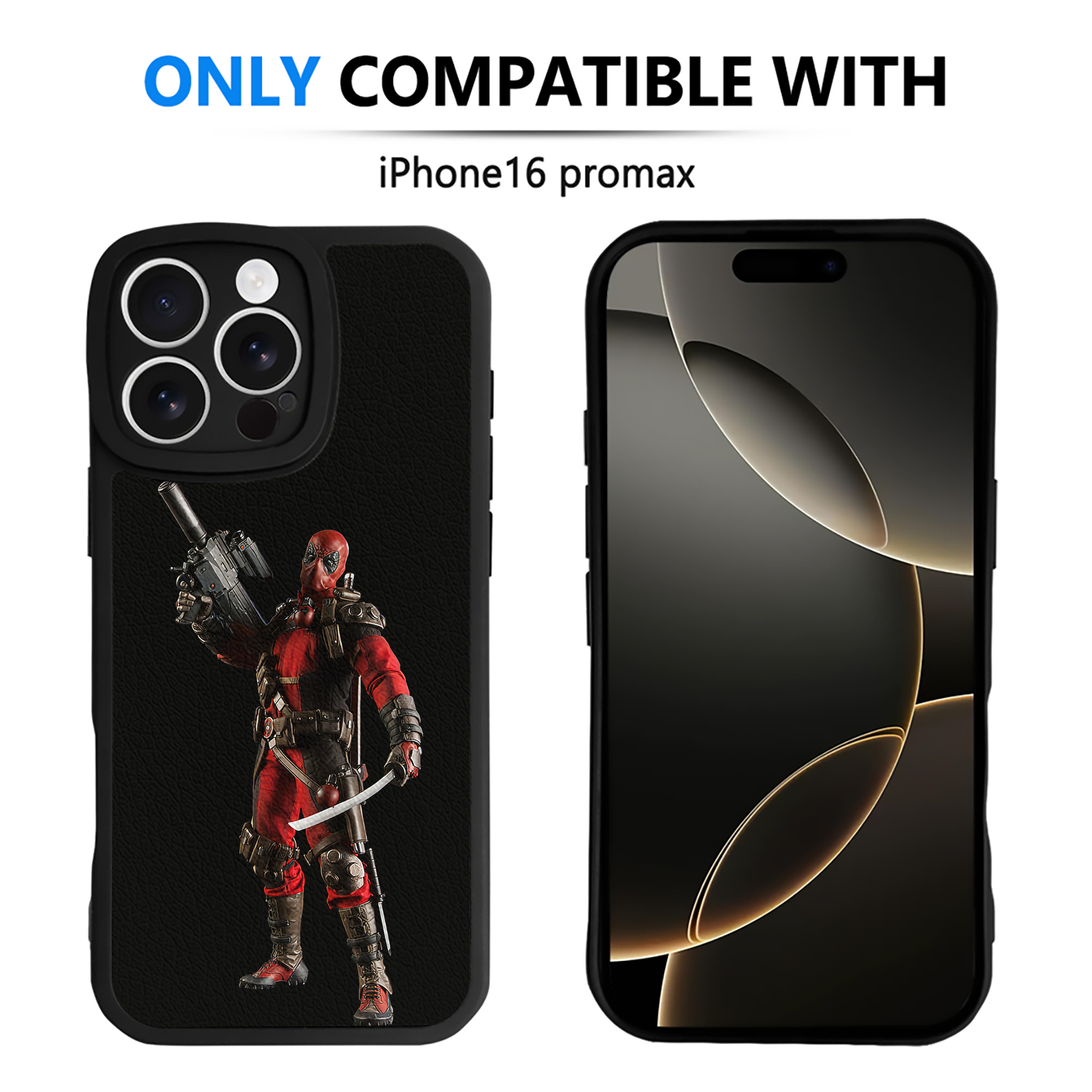 （画像用） Deadpool デッドプール 【iPhone 16シリーズ対応】シリコンスマホケース（レザー調） 材質：シリコン